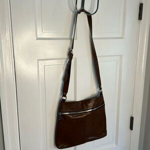 HOBO Lorna Leather Crossbody Handbag Brown in excellent pre loved condition
